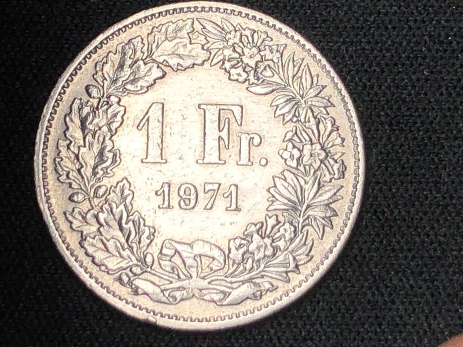 Suiça 1971 - 1 Franc Cuproniquel