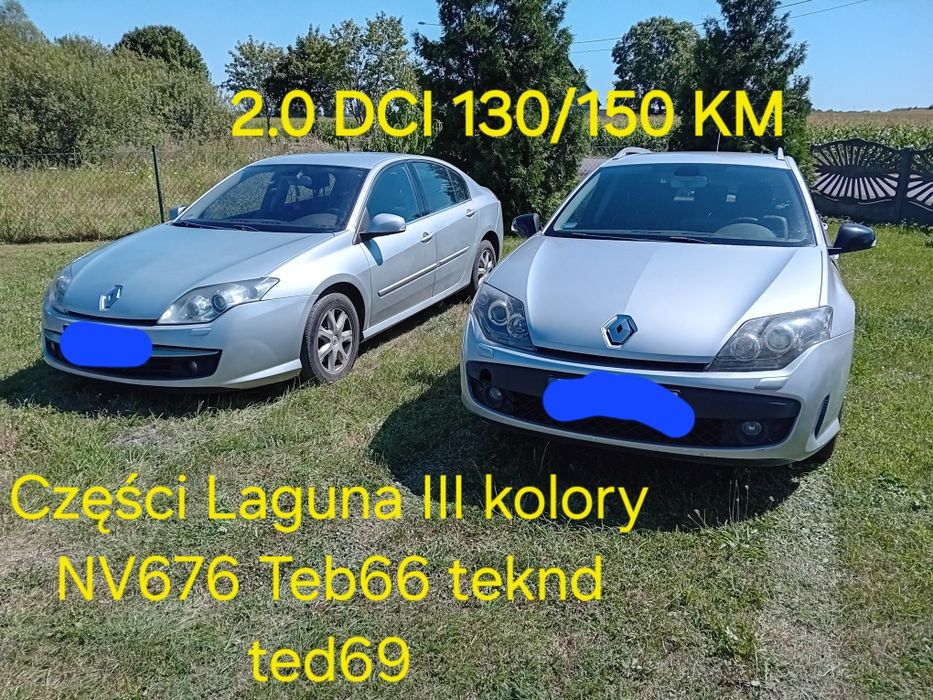 Nv676 teb66 ted69 Laguna iii 2.0dci m9r zderzak maska lampa błotnik
