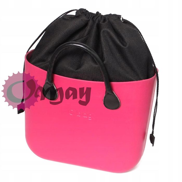 Czarny organizer do OBAG STANDARD worek struktura 2 kieszenie OMAY