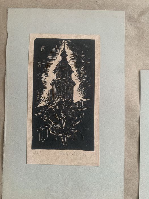 Zestaw grafik Lwów. Linoryt, grafika artystyczna, Irena Acedańska