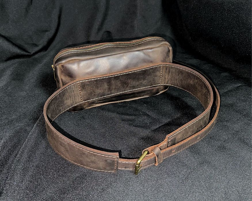 Поясна шкіряна сумка bagllet барсетка бананка з натуральної шкіри