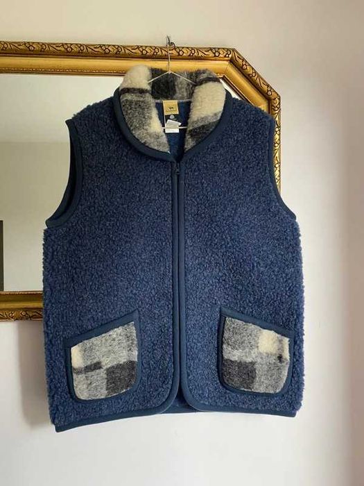 Kamizelka bezrękawnik nie merino wełna wełniana alwero wool granatowa