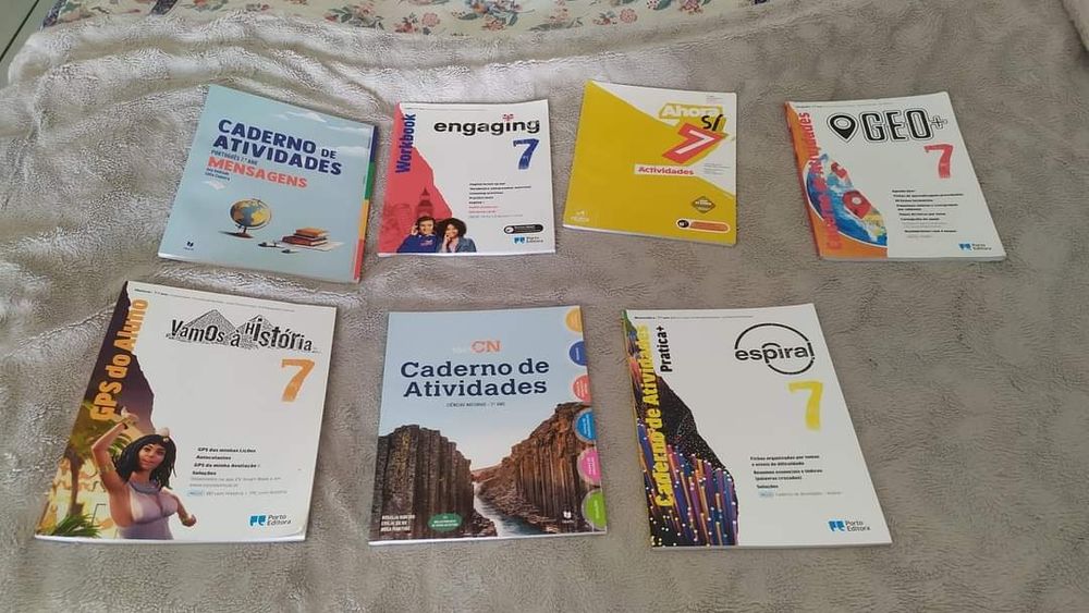 7 livros escolares do 7° ano cadernos de atividades