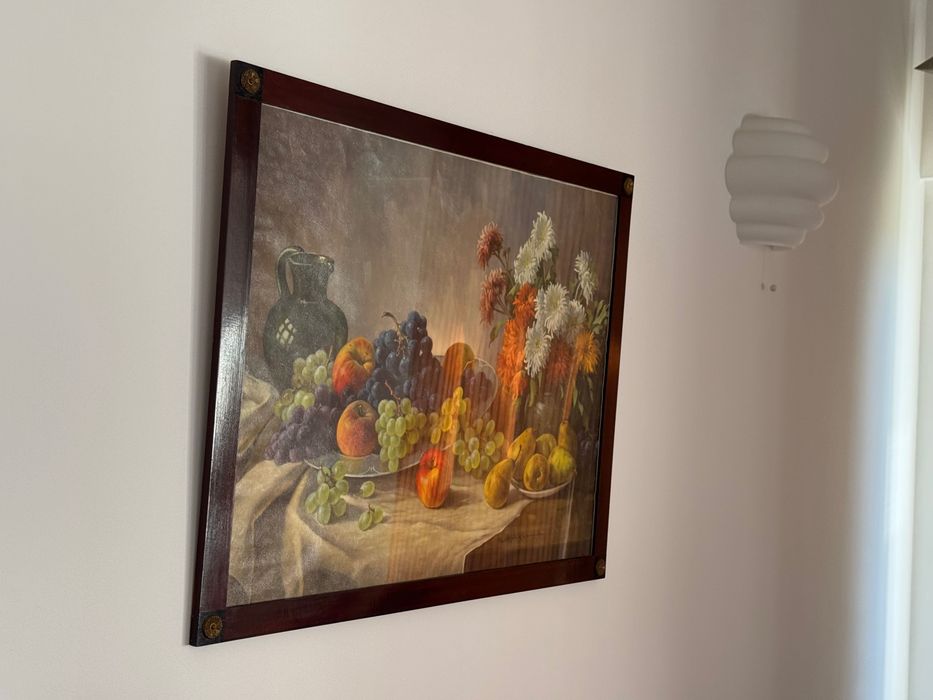 Large Old Antique Frame with Paper Print