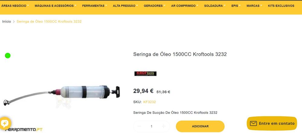 Seringa de óleo KROFTOOLS 1500CC