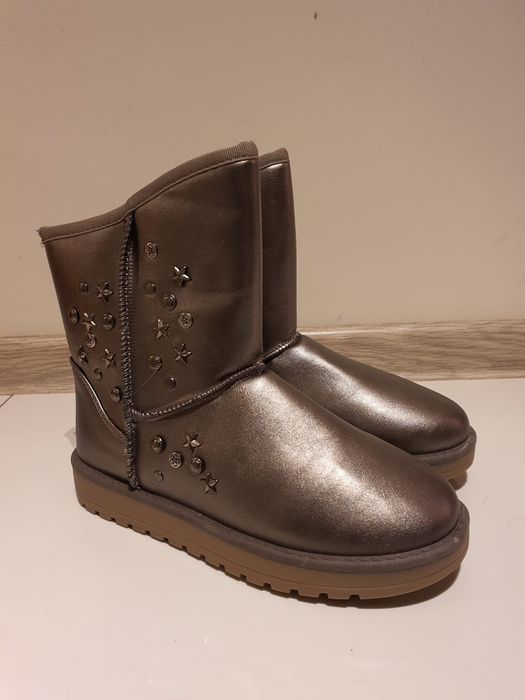 Śliczne zloto-brazowe buciki typu emu 36(23,5cm)