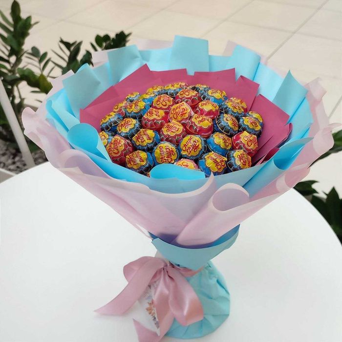 Bukiet lizaki Chupa Chups mix smaków. Prezent na Urodziny, Ślub