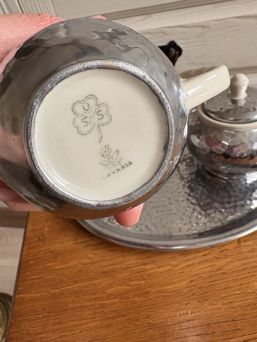 Zestaw mlecznik i cukiernica z taca Bauscher vintage