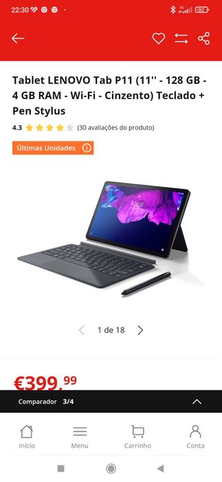 Vendo Lenovo P11, capa original lenovo com teclado, lenovo pen e bolsa