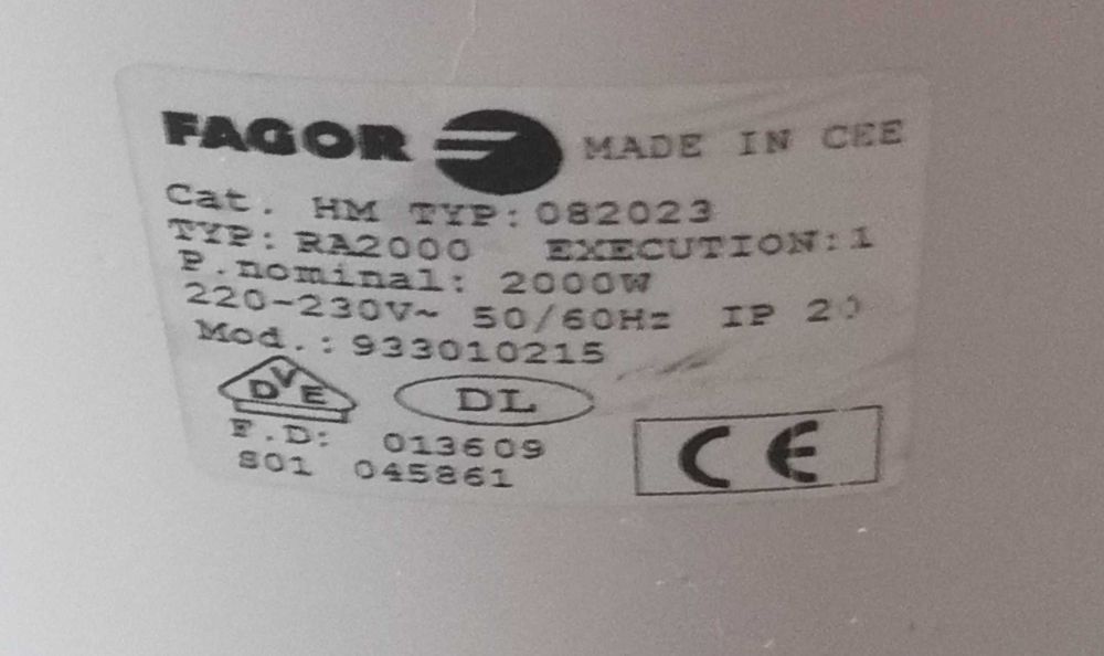 Aquecedor a Óleo Fagor 2000W