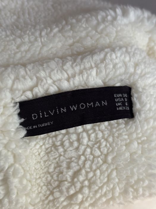 Біле пальто з екохутра DILVIN WOMAN