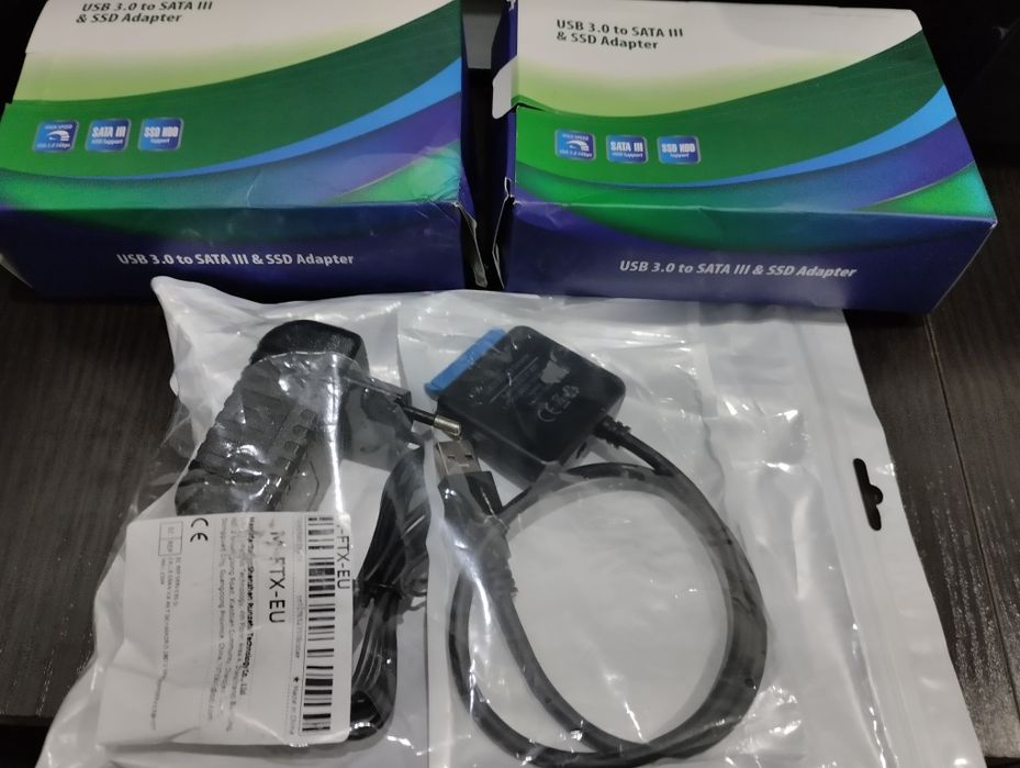 Adapter przejściowy USB Sata 2.5,3.5 z zasilaczem do dysku twardego lub DVD-Rom