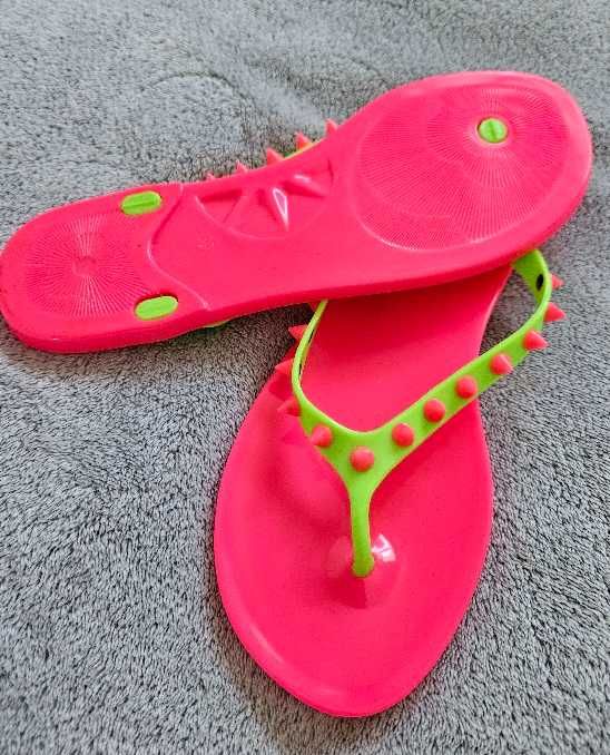 NEW klapki basen neon fluo japonki 24cm
