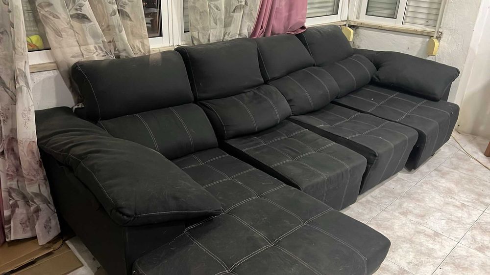 Sofá cama com chaise long