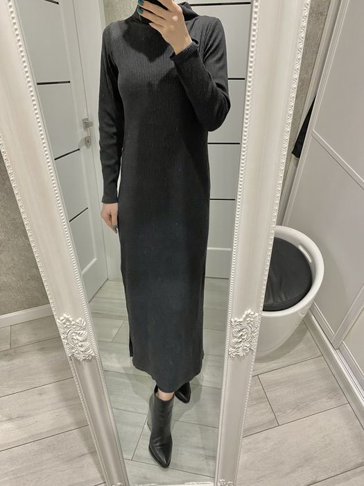 Сіра сукня в рубчик xs-s