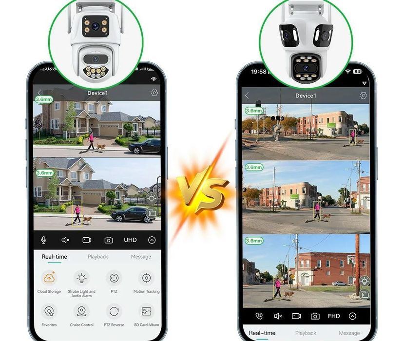 IP WIFI Камера 12МП ТРИ объектива видеонаблюдение Уличная