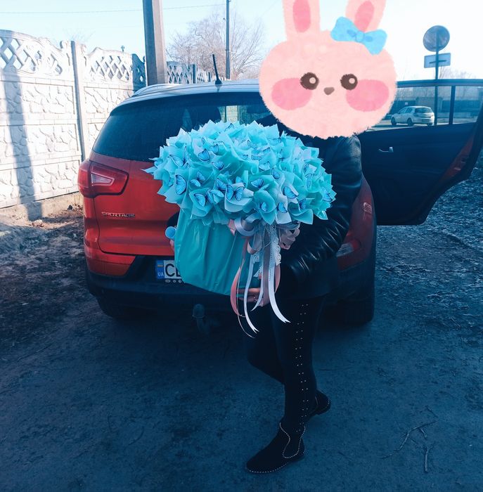 Букет з 55 метеликів з підсвіткою. Букет из бабочек с подсветкой.