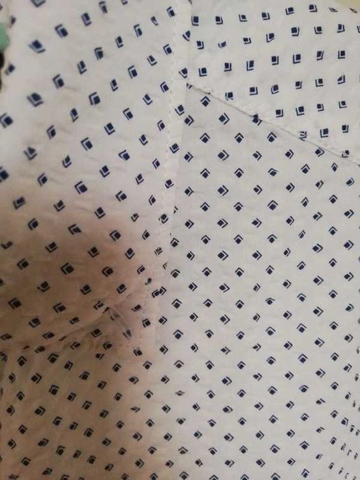 Eterna koszula z krótkim rękawem w granatowe romby 39/40/M