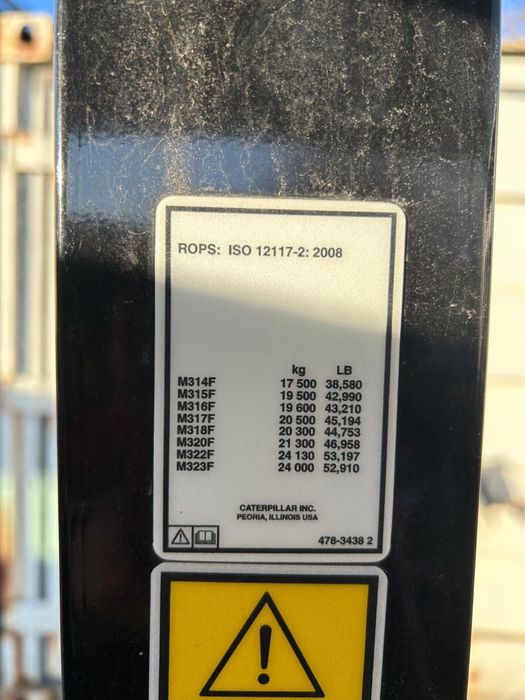 Kabina do koparki  kolowej Cat M314F itd… 314