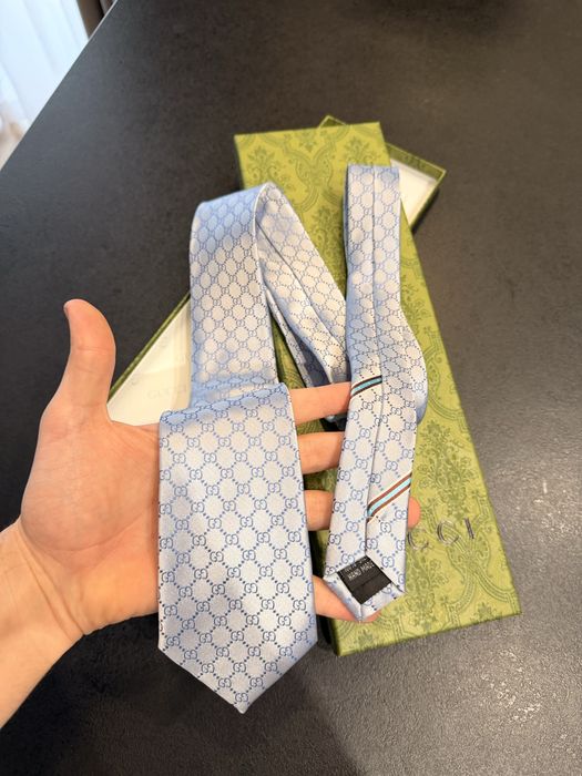 Krawat Gucci jasnoniebieskie