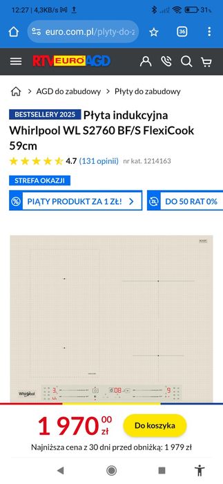 Płyta indukcyjna Whirlpool 59x51cm