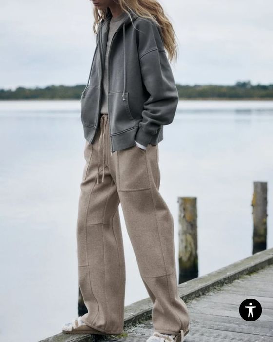 модні брюки із фетра zara  m  хл