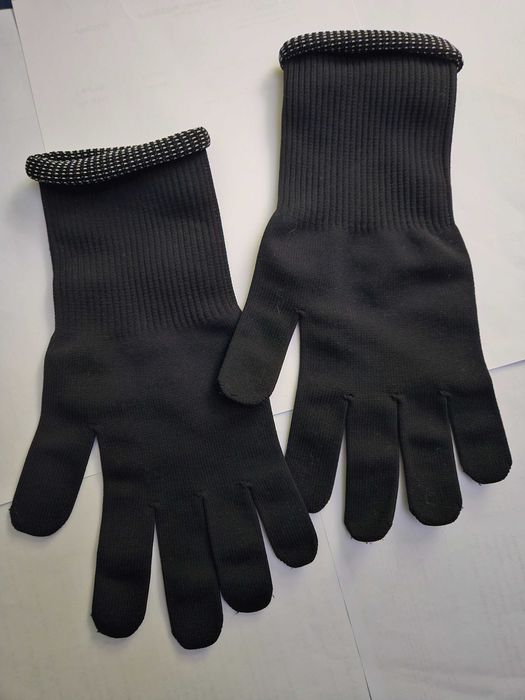 Rękawiczki damskie z materiału długie czarne w stylu retro