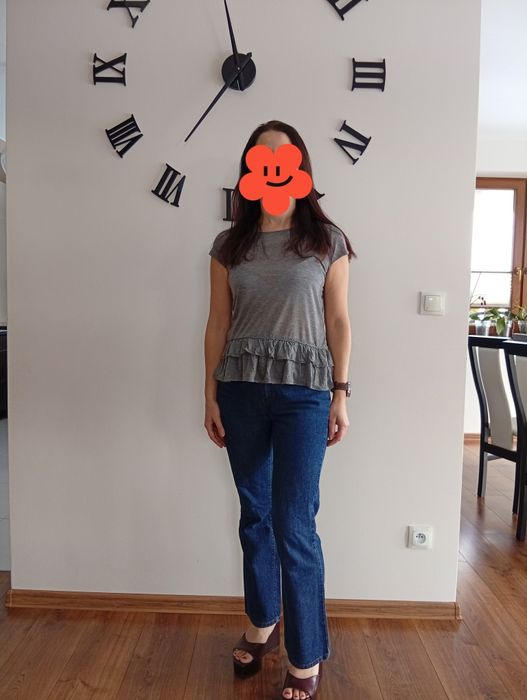 Bluzka z baskinką XS szara Gap
