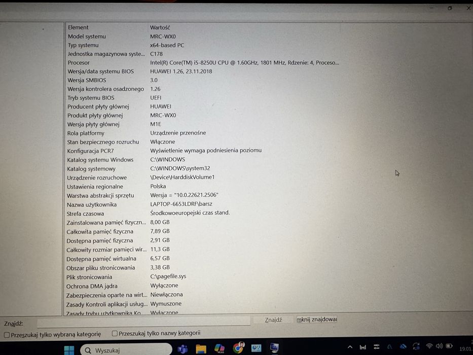 Huawei MateBook D15 8GB / intel i5 / 256GB SSD + 1TB HDD