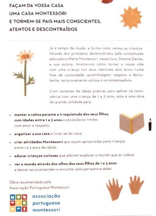 Livro A Criança Montessori - De 1 a 3 anos, de Simone Davies [Portes Grátis]