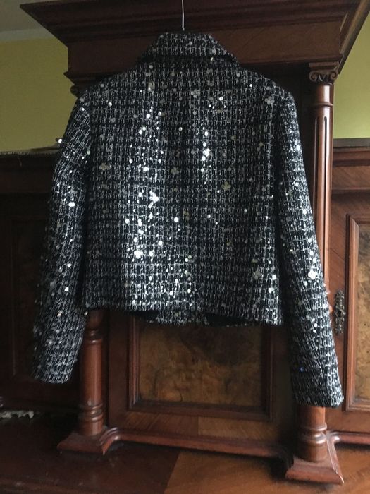 ZARA  Elegancka marynarka tweedowa z cekinami