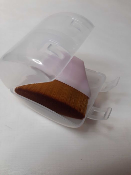 Pędzel Gęsty Do Makijażu, Podkładu, w Pudełku Etui, Miękki, Różowy