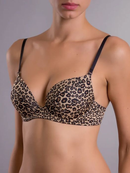 Гладкий бюст в чашке B,D, пуш-ап, тигровый. Acousma A6162