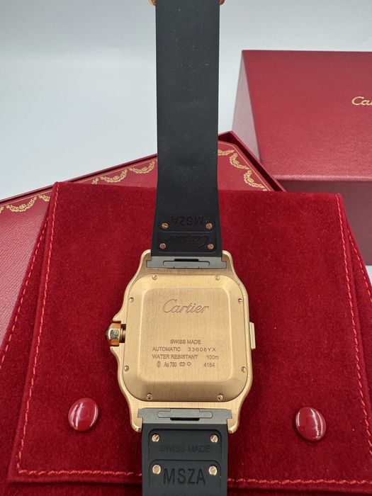 Złoty Cartier Santos Chronogrpah XL pelny set