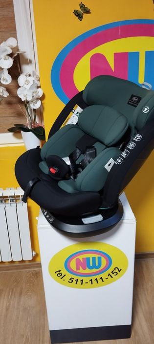 Nowy fotelik samochodowy obracany ISOFIX norma I-Size