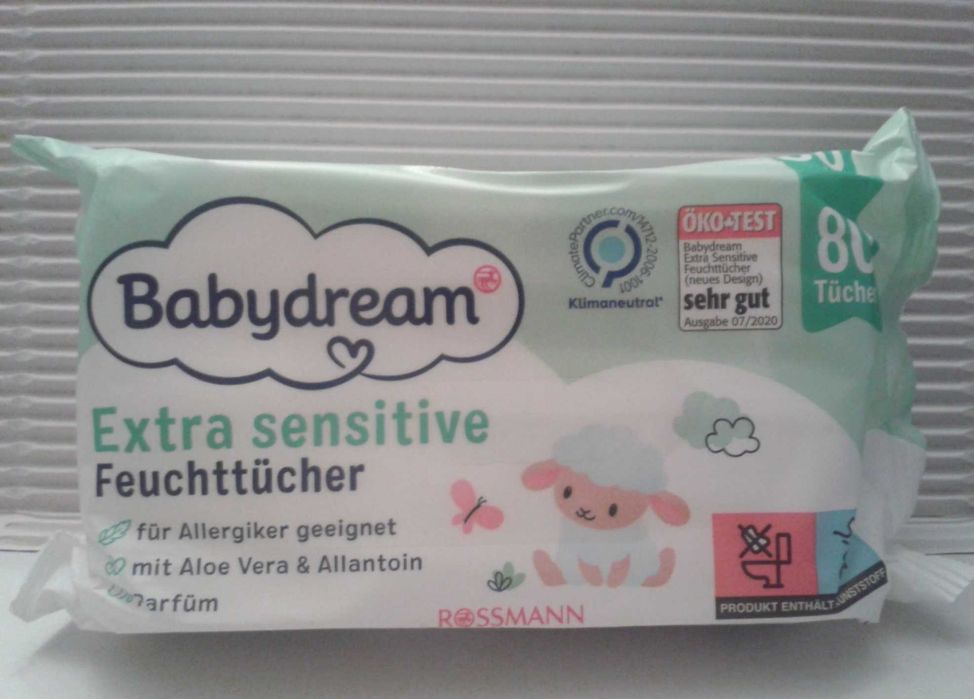 BabyDream Chusteczki nawilżane Extra Sensitive aloes bezzapachowe x 8