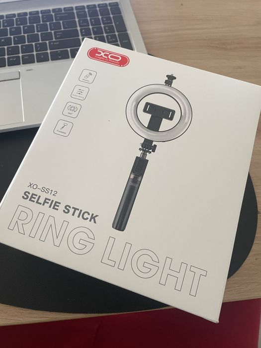 Selfie stick z lampa led XO bluetooth android iphone