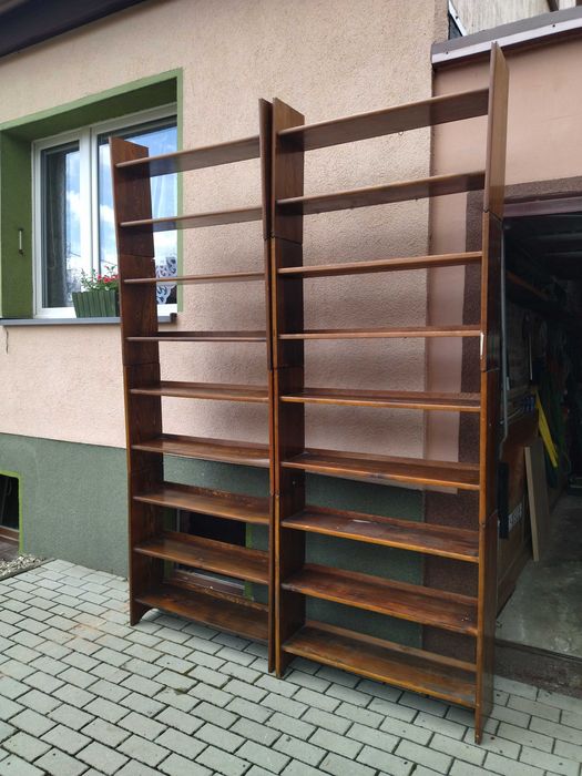 Regały, półki modułowe, lite drewno komplet
