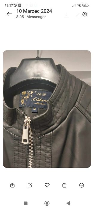 Kurtka czarna ramoneska M skóra 38