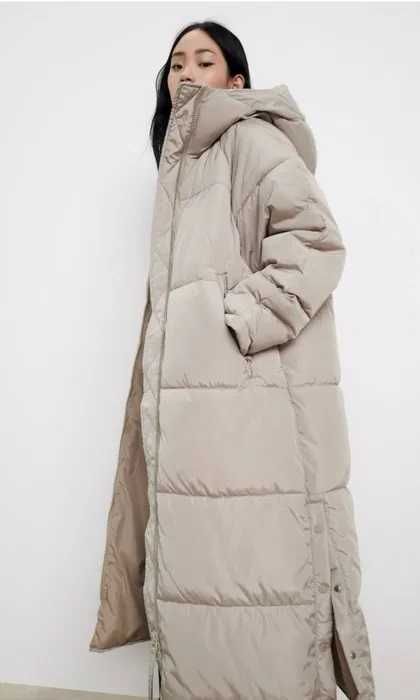 Зимний длинный  пуховик-одеяло  Zara(рXS-S)
