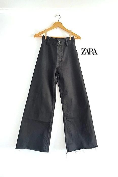 Zara Black Straight Hyper Wide Jeans