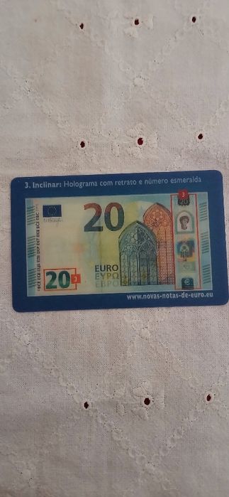 Cartão plástico-nota de 20,00