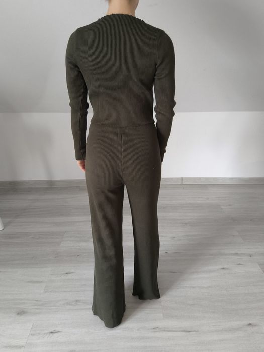 Komplet dres prążek serce z cyrkonii cyrkonie