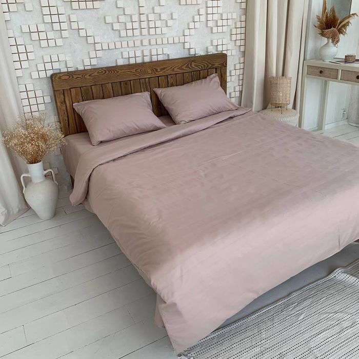 ЗНИЖКА Постільна білизна однотонна всі розміри страйп сатин