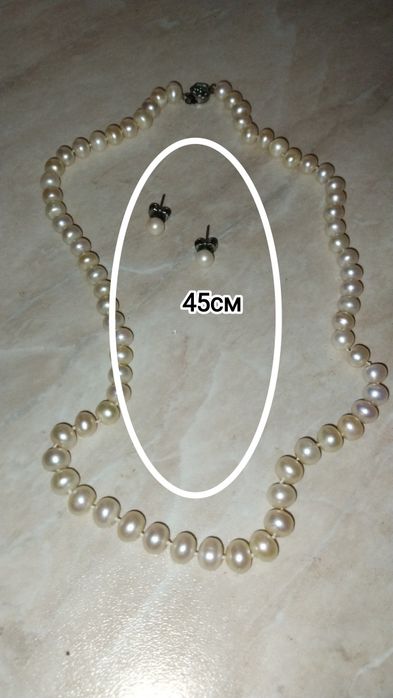 Ожерелье из жемчуга+ серьги