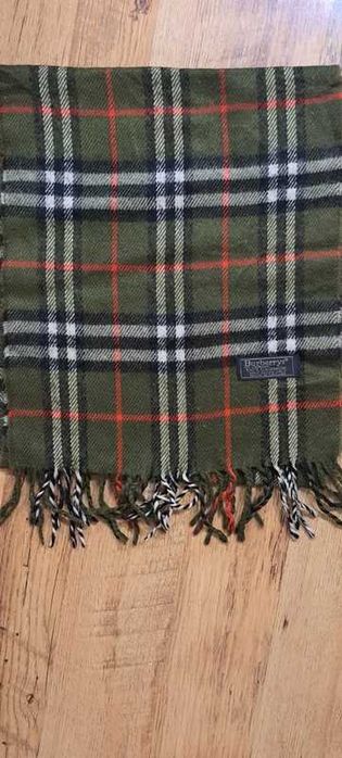 Szalik Burberry – zielona kratka, stan nowy