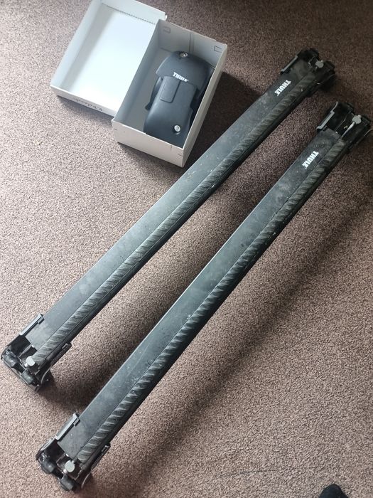 Belki dachowe THULE + stopy montażowe z kluczykiem Subaru Outback V