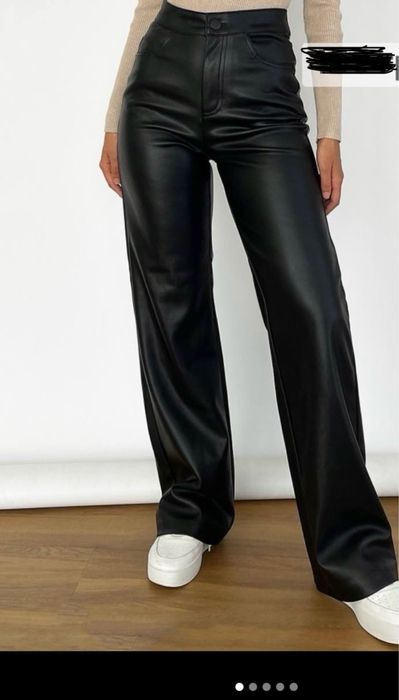 Штаны на флисе эко-кожа