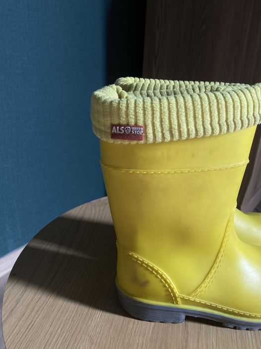 Резинові жовті чоботи з утеплювачем 30-30,5-31 р. Alisa Line