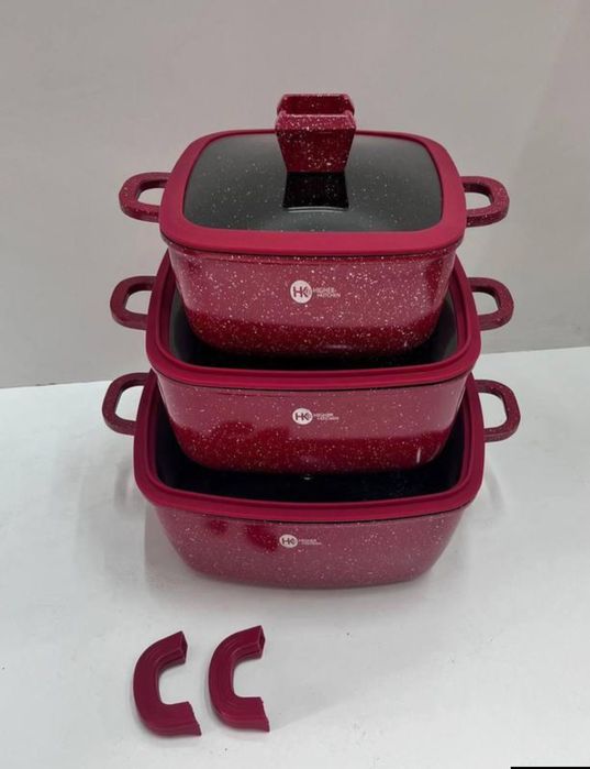 РОЗПРОДАЖ! Набір квадратних каструль Higher Kitchen HK-323